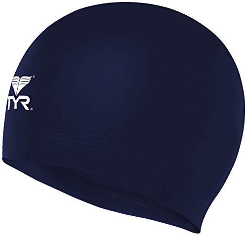 Tyr Jeunesse Unisexe SOLID JR Bonnet de bain Latex Enfant, Navy, Für Kinder von TYR