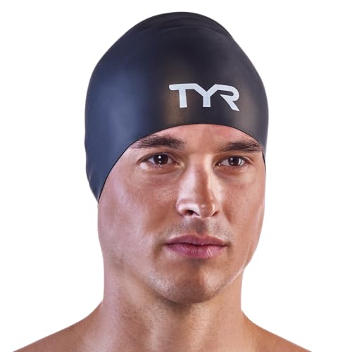 Tyr Silikon Badekappe für langes Haar - Schwarz, Einheitsgröße Tyr Silikon Badekappe für langes Haar - Schwarz, Einheitsgröße von TYR