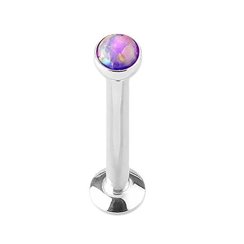 Piercing Stab Stecker Lippenpiercing Ohrpiercing Labret Lippe Ohr Tragus Helix Platte Madonna Stud Monroe mit Kugel Opal Stein Klein 8mm Lila Piercing Stab Stecker Lippenpiercing Ohrpiercing Labret Lippe Ohr Tragus Helix Platte Madonna Stud Monroe mit Kugel Opal Stein Klein 8mm Lila von Taffstyle
