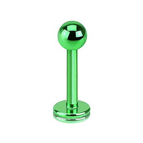 Piercing Stab Stecker Lippenpiercing Ohrpiercing Labret Lippe Ohr Tragus Helix Platte Madonna Stud mit Kugel Innengewinde Klein 1,2mm x 6mm x 3mm Grün Piercing Stab Stecker Lippenpiercing Ohrpiercing Labret Lippe Ohr Tragus Helix Platte Madonna Stud mit Kugel Innengewinde Klein 1,2mm x 6mm x 3mm Grün von Taffstyle