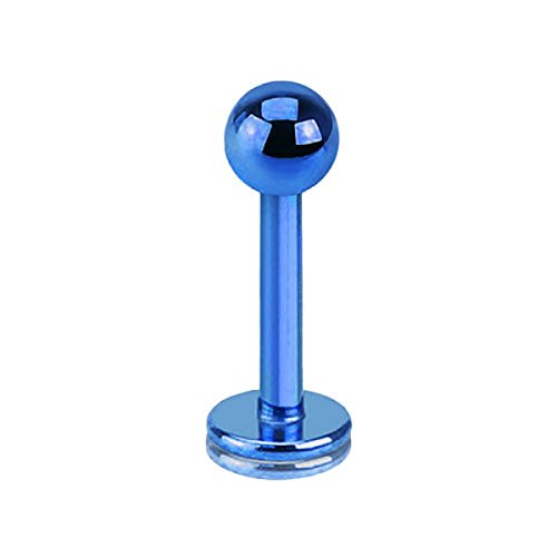 Piercing Stab Stecker Lippenpiercing Ohrpiercing Labret Lippe Ohr Tragus Helix Platte Madonna Stud mit Kugel Innengewinde Klein 1,2mm x 8mm x 3mm Blau Piercing Stab Stecker Lippenpiercing Ohrpiercing Labret Lippe Ohr Tragus Helix Platte Madonna Stud mit Kugel Innengewinde Klein 1,2mm x 8mm x 3mm Blau von Taffstyle