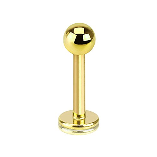 Piercing Stab Stecker Lippenpiercing Ohrpiercing Labret Lippe Ohr Tragus Helix Platte Madonna Stud mit Kugel Innengewinde Klein 1,2mm x 8mm x 3mm Gold Piercing Stab Stecker Lippenpiercing Ohrpiercing Labret Lippe Ohr Tragus Helix Platte Madonna Stud mit Kugel Innengewinde Klein 1,2mm x 8mm x 3mm Gold von Taffstyle