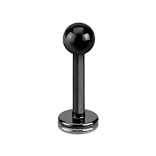 Piercing Stab Stecker Lippenpiercing Ohrpiercing Labret Lippe Ohr Tragus Helix Platte Madonna Stud mit Kugel Innengewinde Klein 1,2mm x 8mm x 3mm Schwarz Piercing Stab Stecker Lippenpiercing Ohrpiercing Labret Lippe Ohr Tragus Helix Platte Madonna Stud mit Kugel Innengewinde Klein 1,2mm x 8mm x 3mm Schwarz von Taffstyle