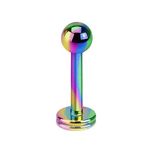 Piercing Stab Stecker Lippenpiercing Ohrpiercing Labret Lippe Ohr Tragus Helix Platte Madonna Stud mit Kugel Innengewinde Klein 1,6mm x 10mm x 4mm Rainbow Piercing Stab Stecker Lippenpiercing Ohrpiercing Labret Lippe Ohr Tragus Helix Platte Madonna Stud mit Kugel Innengewinde Klein 1,6mm x 10mm x 4mm Rainbow von Taffstyle