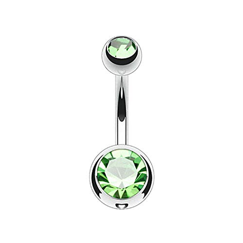 Taffstyle Bauchnabelpiercing Titan Stab Piercing Banana Bauch Bauchnabel Stecker Doppelte Kugel Zwei Glitzer Kristall Kurz Silber Grün 1,6mm x 8mm x 4x6mm Taffstyle Bauchnabelpiercing Titan Stab Piercing Banana Bauch Bauchnabel Stecker Doppelte Kugel Zwei Glitzer Kristall Kurz Silber Grün 1,6mm x 8mm x 4x6mm von Taffstyle