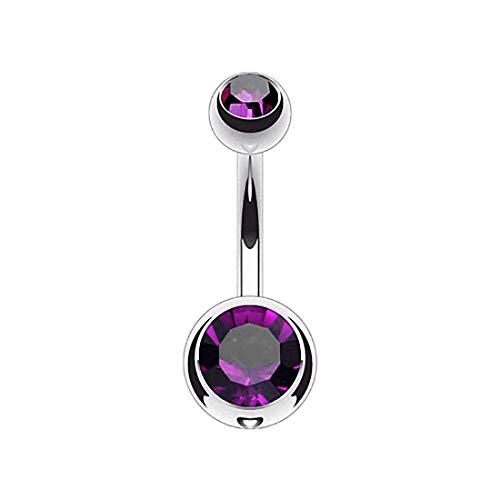 Taffstyle Bauchnabelpiercing Titan Stab Piercing Banana Bauch Bauchnabel Stecker Doppelte Kugel Zwei Glitzer Kristall Kurz Silber Lila 1,6mm x 8mm x 4x6mm Taffstyle Bauchnabelpiercing Titan Stab Piercing Banana Bauch Bauchnabel Stecker Doppelte Kugel Zwei Glitzer Kristall Kurz Silber Lila 1,6mm x 8mm x 4x6mm von Taffstyle