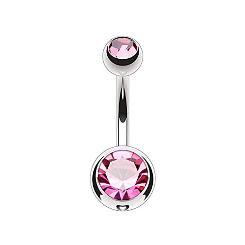 Taffstyle Bauchnabelpiercing Titan Stab Piercing Banana Bauch Bauchnabel Stecker Doppelte Kugel Zwei Glitzer Kristall Kurz Silber Pink 1,6mm x 12mm x 5x8mm Taffstyle Bauchnabelpiercing Titan Stab Piercing Banana Bauch Bauchnabel Stecker Doppelte Kugel Zwei Glitzer Kristall Kurz Silber Pink 1,6mm x 12mm x 5x8mm von Taffstyle
