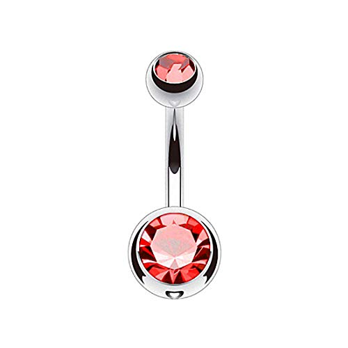 Taffstyle Bauchnabelpiercing Titan Stab Piercing Banana Bauch Bauchnabel Stecker Doppelte Kugel Zwei Glitzer Kristall Kurz Silber Rot 1,6mm x 8mm x 4x6mm Taffstyle Bauchnabelpiercing Titan Stab Piercing Banana Bauch Bauchnabel Stecker Doppelte Kugel Zwei Glitzer Kristall Kurz Silber Rot 1,6mm x 8mm x 4x6mm von Taffstyle