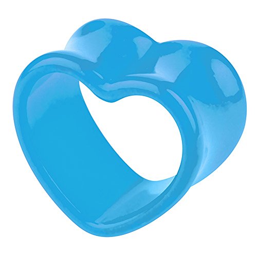 Taffstyle Flesh Tunnel Ohr Piercing Ear Plug Ohrpiercing Bunt Herz Double Flared Kunststoff Aqua 4mm Taffstyle Flesh Tunnel Ohr Piercing Ear Plug Ohrpiercing Bunt Herz Double Flared Kunststoff Aqua 4mm von Taffstyle