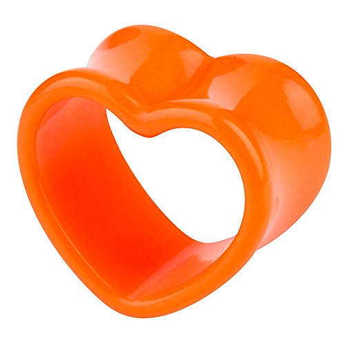 Taffstyle Flesh Tunnel Ohr Piercing Ear Plug Ohrpiercing Bunt Herz Double Flared Kunststoff Orange 16mm Taffstyle Flesh Tunnel Ohr Piercing Ear Plug Ohrpiercing Bunt Herz Double Flared Kunststoff Orange 16mm von Taffstyle