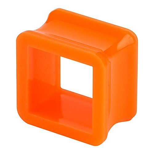 Taffstyle Flesh Tunnel Ohr Piercing Ear Plug Ohrpiercing Bunt Quadrat Double Flared Kunststoff Orange 10mm von Taffstyle