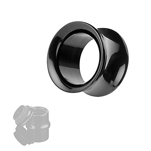 Taffstyle Flesh Tunnel Ohr Piercing Ear Plug Ohrpiercing Bunt Schraub Schraubverschluss Einfach Double Flared Kunststoff 10mm Schwarz von Taffstyle