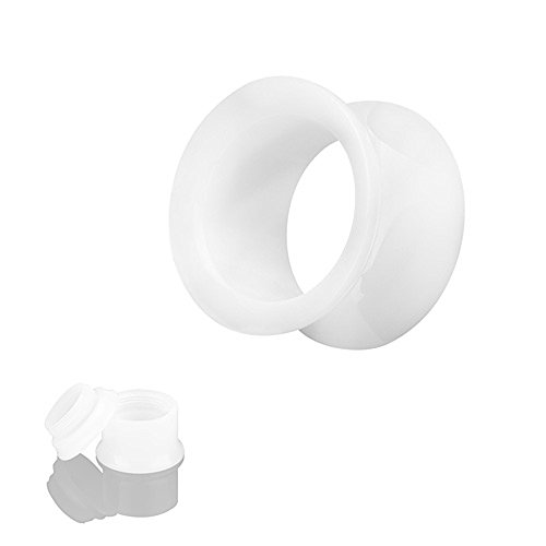 Taffstyle Flesh Tunnel Ohr Piercing Ear Plug Ohrpiercing Bunt Schraub Schraubverschluss Einfach Double Flared Kunststoff 6mm Weiß von Taffstyle