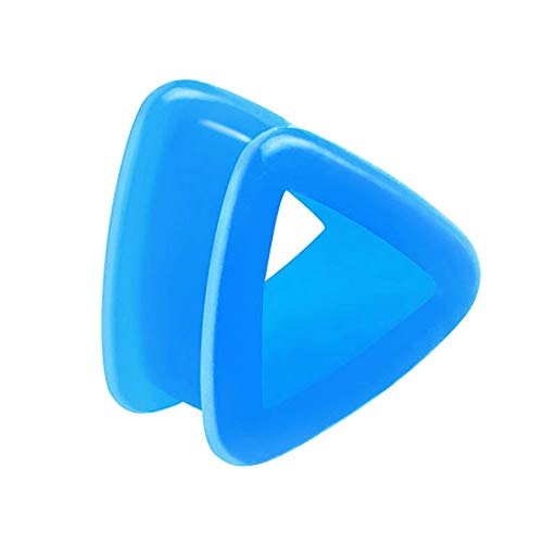 Taffstyle Flesh Tunnel Ohr Piercing Ear Plug Ohrpiercing Bunt Silikon Dreieck Flexibel 20 mm Aqua von Taffstyle