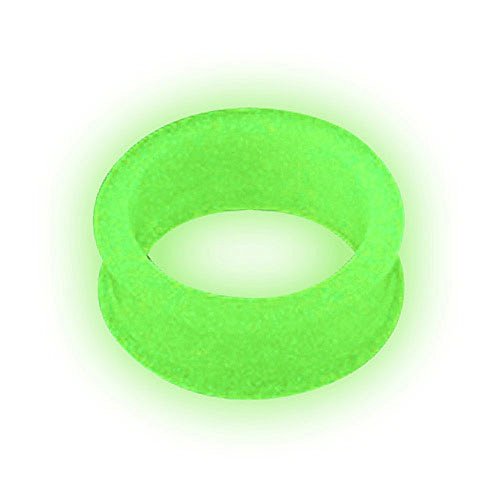 Taffstyle Flesh Tunnel Ohr Piercing Ear Plug Ohrpiercing Bunt Silikon Flexibel Glow in The Dark Leuchtet im Dunkeln 4mm Grün von Taffstyle