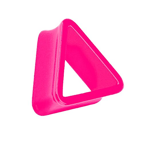 Taffstyle Flesh Tunnel Ohr Piercing Ear Plug Ohrpiercing Kunststoff Dreieck Double Flared Pink 20mm von Taffstyle