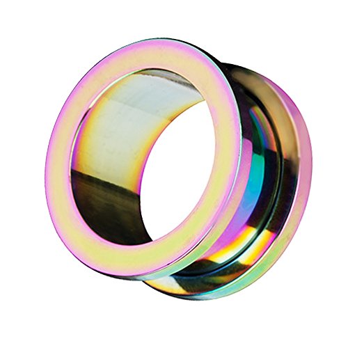 Taffstyle Flesh Tunnel Ohr Piercing Ear Plug Ohrpiercing Schraub Edelstahl Schraubverschluss Einfach Creole 14 mm Rainbow Regenbogen Taffstyle Flesh Tunnel Ohr Piercing Ear Plug Ohrpiercing Schraub Edelstahl Schraubverschluss Einfach Creole 14 mm Rainbow Regenbogen von Taffstyle