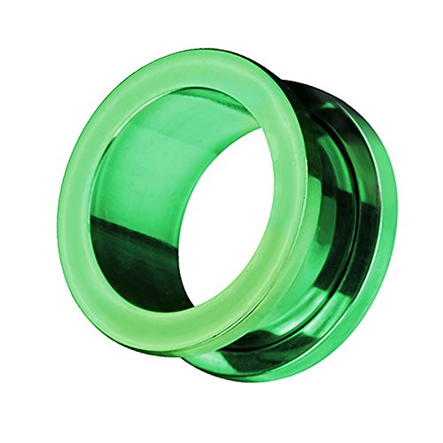 Taffstyle Flesh Tunnel Ohr Piercing Ear Plug Ohrpiercing Schraub Edelstahl Schraubverschluss Einfach Creole 6 mm Grün Taffstyle Flesh Tunnel Ohr Piercing Ear Plug Ohrpiercing Schraub Edelstahl Schraubverschluss Einfach Creole 6 mm Grün von Taffstyle