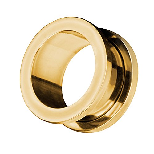 Taffstyle Flesh Tunnel Ohr Piercing Ear Plug Ohrpiercing Schraub Edelstahl Schraubverschluss Einfach Creole 8 mm Gold Taffstyle Flesh Tunnel Ohr Piercing Ear Plug Ohrpiercing Schraub Edelstahl Schraubverschluss Einfach Creole 8 mm Gold von Taffstyle