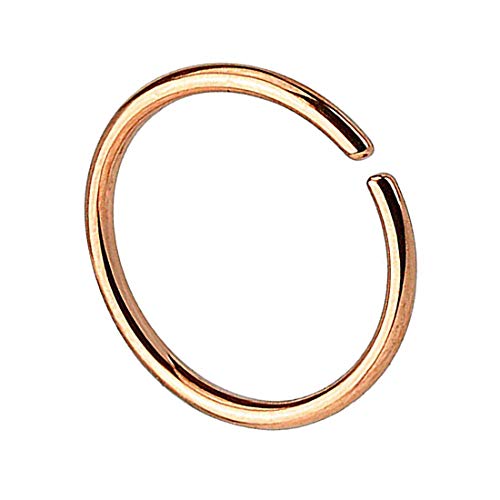 Taffstyle Piercing Continuous Ring 925 Silber Fake Klemmring Dünn Septum Tragus Helix Nase Lippe Ohr Nasenring Hoop Clip On Rosegold 0,8mm x 8mm von Taffstyle