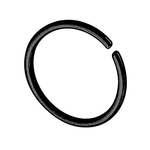 Taffstyle Piercing Continuous Ring Fake Klemmring Dünn Septum Tragus Helix Nase Lippe Ohr Nasenring Ohrpiercing Hoop Clip On Schwarz 1,0mm x 6mm von Taffstyle