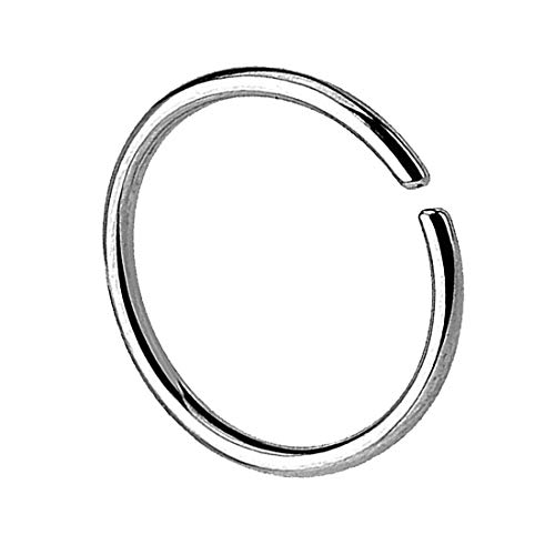 Taffstyle Piercing Continuous Ring Fake Klemmring Dünn Septum Tragus Helix Nase Lippe Ohr Nasenring Ohrpiercing Hoop Clip On Silber 0,8mm x 7mm von Taffstyle