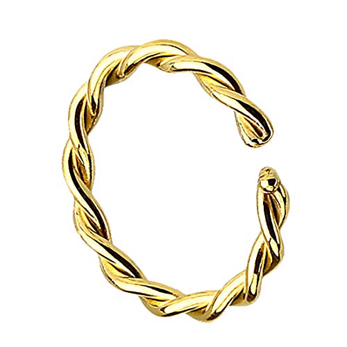 Taffstyle Piercing Fake Ring Tribal gedreht Chirurgenstahl Septum Tragus Helix Nase Lippe Ohr Hoop Clip Ear Cuff Nasenring Nasenpiercing Gold 1,2mm x 10mm Taffstyle Piercing Fake Ring Tribal gedreht Chirurgenstahl Septum Tragus Helix Nase Lippe Ohr Hoop Clip Ear Cuff Nasenring Nasenpiercing Gold 1,2mm x 10mm von Taffstyle