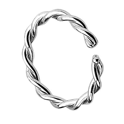 Taffstyle Piercing Fake Ring Tribal gedreht Chirurgenstahl Septum Tragus Helix Nase Lippe Ohr Hoop Clip Ear Cuff Nasenring Nasenpiercing Silber 0,8mm x 8mm Taffstyle Piercing Fake Ring Tribal gedreht Chirurgenstahl Septum Tragus Helix Nase Lippe Ohr Hoop Clip Ear Cuff Nasenring Nasenpiercing Silber 0,8mm x 8mm von Taffstyle