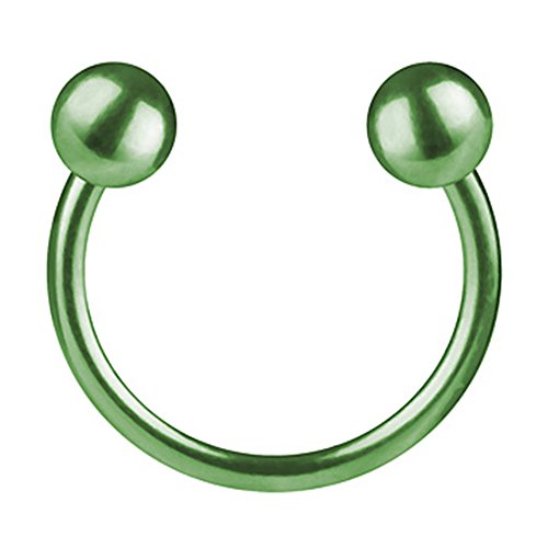 Taffstyle Piercing Hufeisen Horseshoe mit Kugeln Septum Tragus Helix Ohr Nase Lippe Ring Lippenpiercing Nasenpiercing Grün 1,2mm x 8mm x 3mm Taffstyle Piercing Hufeisen Horseshoe mit Kugeln Septum Tragus Helix Ohr Nase Lippe Ring Lippenpiercing Nasenpiercing Grün 1,2mm x 8mm x 3mm von Taffstyle