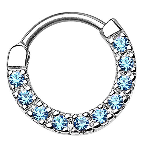 Taffstyle Segmentring Piercing Ring Clicker mit Glitzer Strass Kristall Septum Tragus Helix Ohr Nase Lippe Nasenring Nasenpiercing Silber Aqua 1,2mm Taffstyle Segmentring Piercing Ring Clicker mit Glitzer Strass Kristall Septum Tragus Helix Ohr Nase Lippe Nasenring Nasenpiercing Silber Aqua 1,2mm von Taffstyle