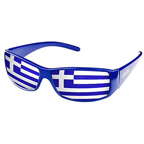Taffstyle Sonnenbrille Brille Fahne Fussball EM WM Länderflagge Augen Fanartikel Land Flagge Frauen Männer Kinder Basketball Handball Mitgebsel Griechenland von Taffstyle