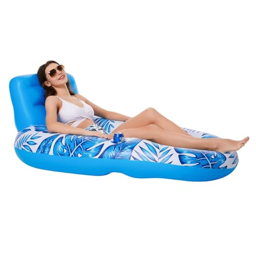 Schwimmliege, 950 g, bequemes Schwimmbett für Pool | Strandpool Raft neu definiert für Entspannung | Schwimmliege | Schwimmliege | multifunktionales Schwimmfloß neigbar für Party von Takluu