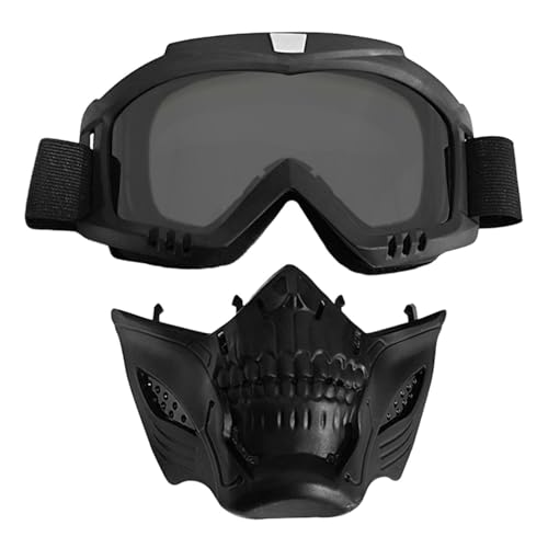 Takluu Motorradbrillenbrille, Reitbrille - Motocross-Brille Dirtbike ATV | Abnehmbare Motorradbrille mit abnehmbarer Gesichtsmaske für Offroad-Reiten, Radfahren von Takluu