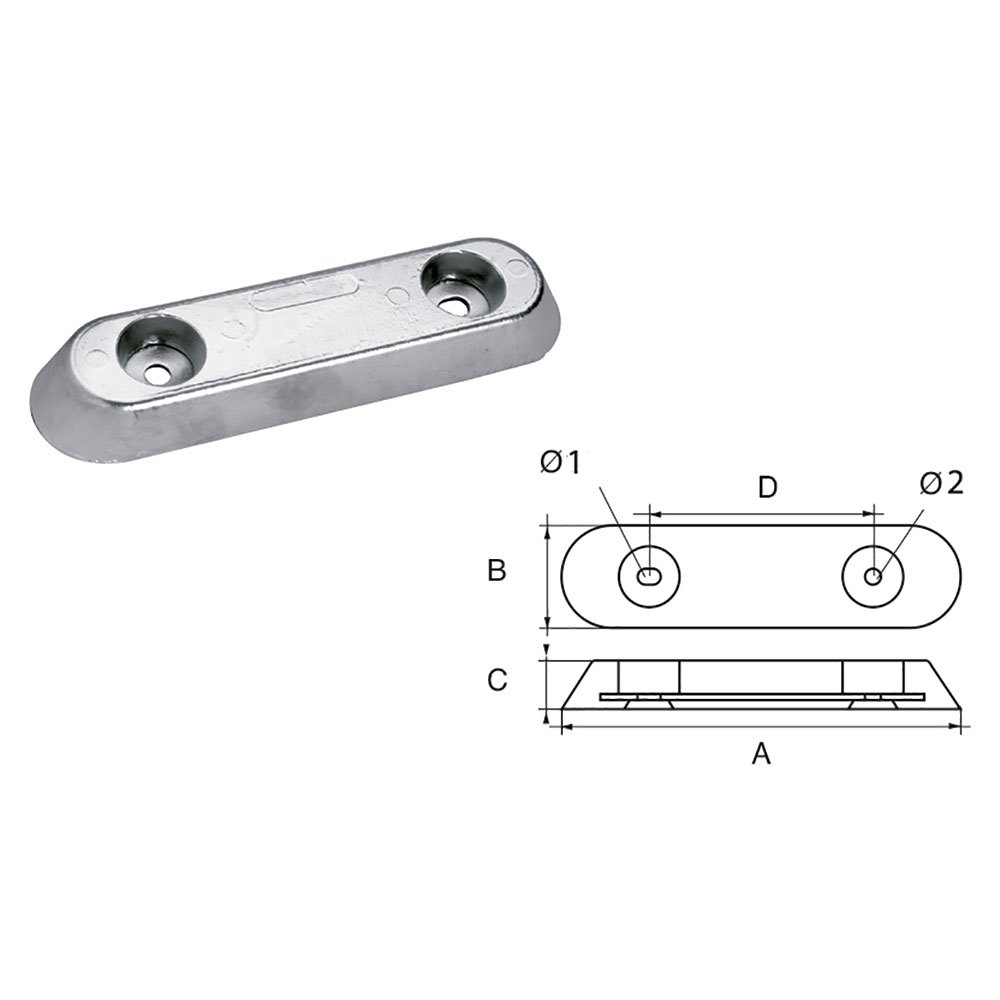 Talamex Anode Vetus Type 25 Zinc Schwarz 250 x 65 mm von Talamex