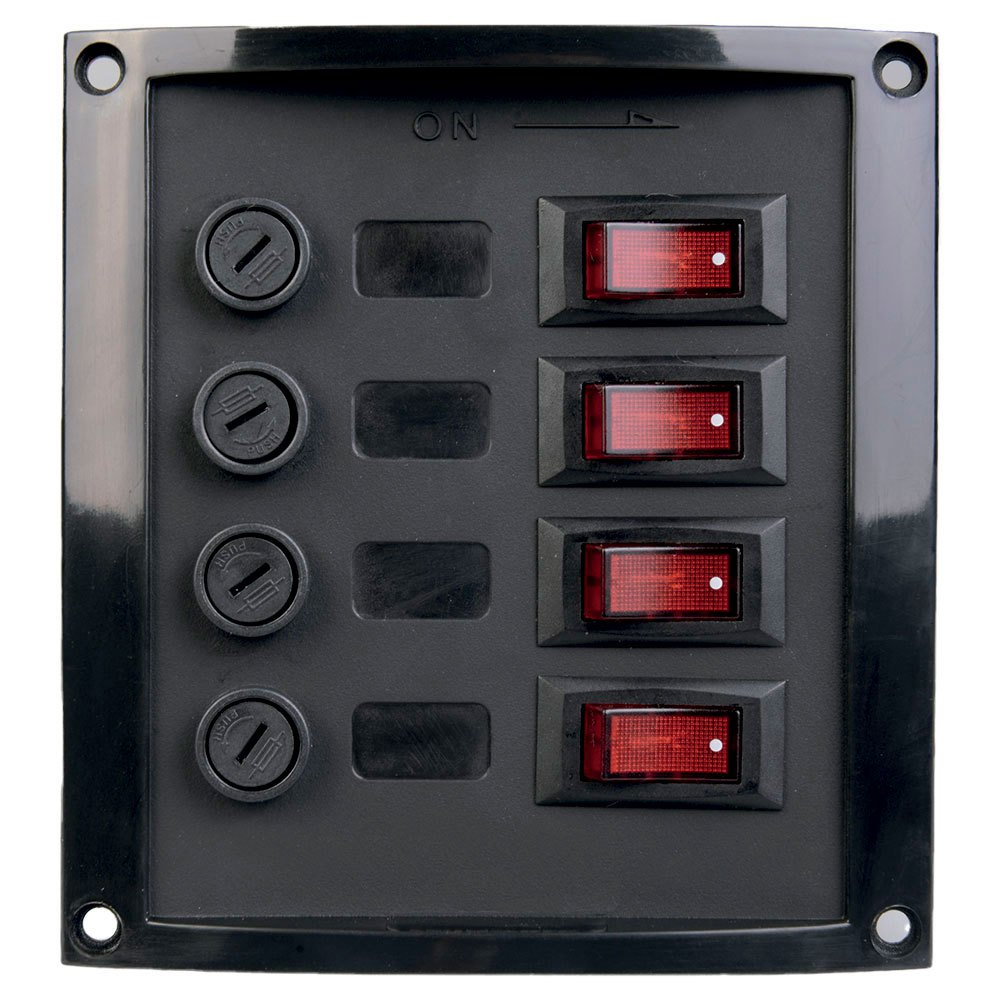 Talamex Switch Panel 4-fuses Black Schwarz Talamex Switch Panel 4-fuses Black Schwarz von Talamex