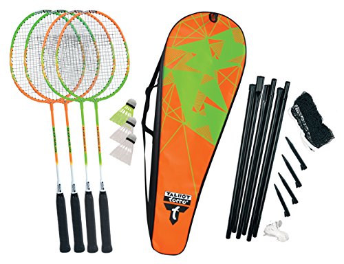 Talbot-Torro Badminton-Set 4-Attacker Plus, Kolmplettset mit 4 Schläger, 3 Federbälle, komplette Netzgarnitur, in wertiger Tasche, verschiedene Farben wählbar Talbot-Torro Badminton-Set 4-Attacker Plus, Kolmplettset mit 4 Schläger, 3 Federbälle, komplette Netzgarnitur, in wertiger Tasche, verschiedene Farben wählbar von Talbot Torro
