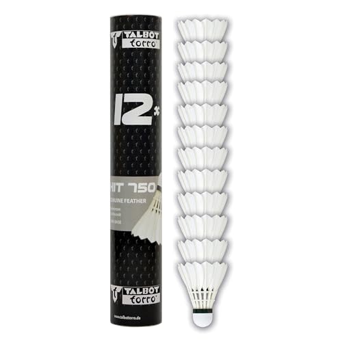 Talbot-Torro Badminton Ball Hit 750, 12er Dose, Farbe: Weiß, Geschwindigkeit:Speed 77, Premium-Naturfederball, für Training und Freizeit, 479086 Talbot-Torro Badminton Ball Hit 750, 12er Dose, Farbe: Weiß, Geschwindigkeit:Speed 77, Premium-Naturfederball, für Training und Freizeit, 479086 von Talbot Torro