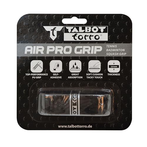 Talbot-Torro Griffband Air Pro Grip, Basis Griffband aus PU, für Badminton, Squash, Tennisschläger, 115 x 2,5 cm, Stärke 2,0 mm, im Einzelblister, 386061 Talbot-Torro Griffband Air Pro Grip, Basis Griffband aus PU, für Badminton, Squash, Tennisschläger, 115 x 2,5 cm, Stärke 2,0 mm, im Einzelblister, 386061 von Talbot Torro