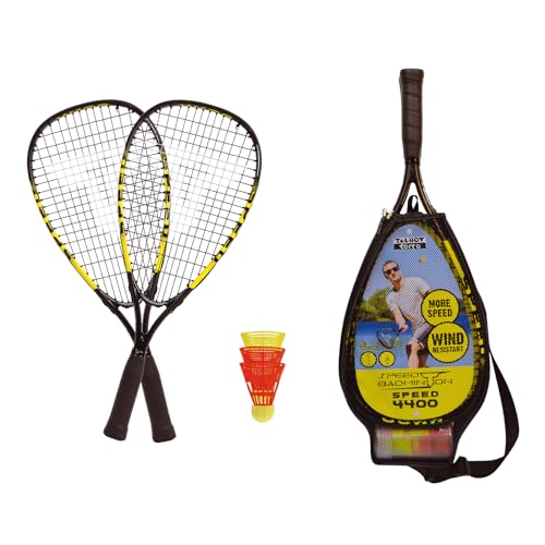 Talbot-Torro Speed-Badminton Set Speed 4400, 2 handliche Alu-Rackets 54,5cm, 3 windstabile Bälle, im 3/4 Bag, gelb-schwarz, 490114 Talbot-Torro Speed-Badminton Set Speed 4400, 2 handliche Alu-Rackets 54,5cm, 3 windstabile Bälle, im 3/4 Bag, gelb-schwarz, 490114 von Talbot Torro