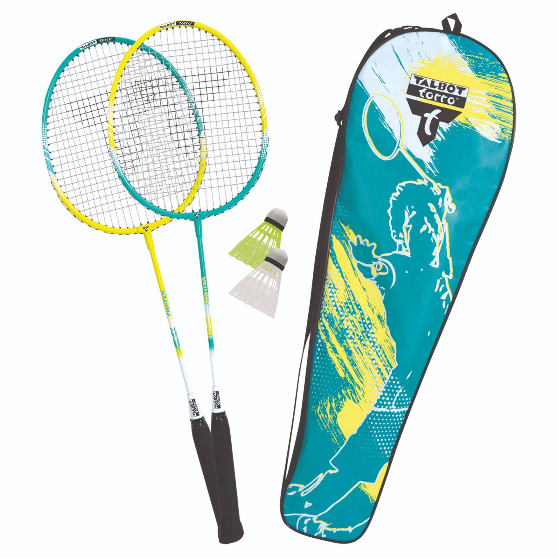 Premium Badminton Set mit 2 leichten Schlägern und 2 Kunststoff-Federbällen von Talbot torro