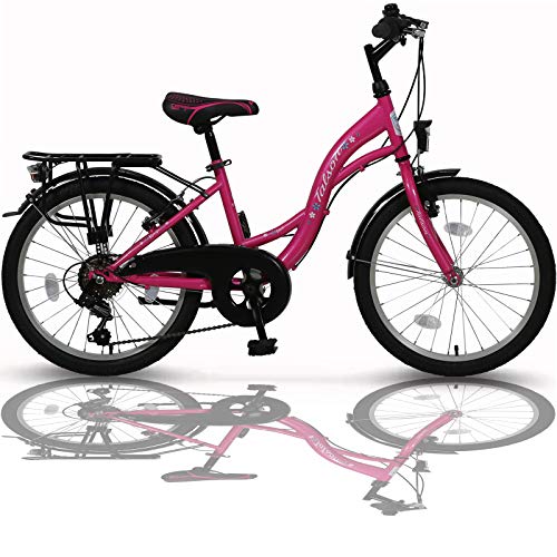 20 Zoll Kinderfahrrad 6-Gang Shimano und Alufelgen Rosa-Weiss TMU von Talson