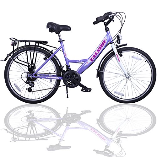 Talson 24 Zoll Fahrrad 21-Gang Shimano SCHALTUNG MIT Beleuchtung Lila-Weiss Talson 24 Zoll Fahrrad 21-Gang Shimano SCHALTUNG MIT Beleuchtung Lila-Weiss von Talson