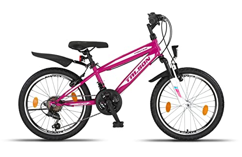 Talson 20 Zoll Fahrrad 18-Gang Shimano Mountainbike - mit Gabelfederung und Beleuchtung Neu Lila von Talson