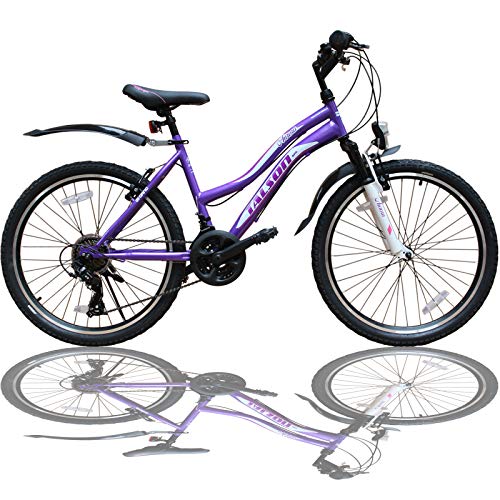 Talson 24 Zoll Mädchen Fahrrad MTB mit Beleuchtung und 21-Gang Kinderfahrrad Lila Talson 24 Zoll Mädchen Fahrrad MTB mit Beleuchtung und 21-Gang Kinderfahrrad Lila von Talson