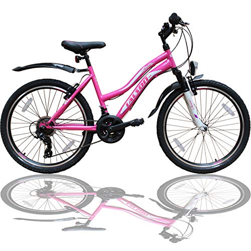 Talson 26 Zoll Mountainbike Mädchen Kinder Fahrrad mit Gabelfederung & Beleuchtung 21-Gang Rosa Talson 26 Zoll Mountainbike Mädchen Kinder Fahrrad mit Gabelfederung & Beleuchtung 21-Gang Rosa von Talson