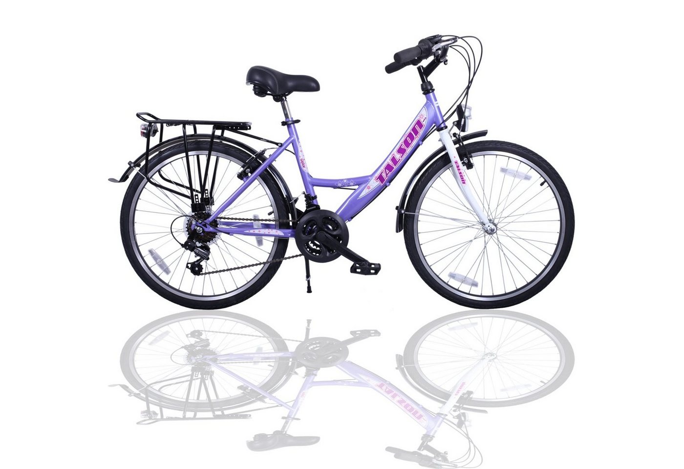 Talson Kinderfahrrad 24 Zoll Cityrad 064, 21 Gang Shimano, Kettenschaltung, mit Beleuchtung nach StVZO und Gepäckträger Lila Talson Kinderfahrrad 24 Zoll Cityrad 064, 21 Gang Shimano, Kettenschaltung, mit Beleuchtung nach StVZO und Gepäckträger Lila von Talson
