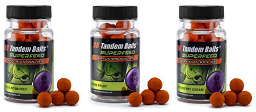 Tandem Baits 3-er Set SuperFeed Diffusion Mini Pop-Up Robin Red Flavour Mix Karpfen-Pop-Ups, Karpfen Angeln ohne Mühe, Köder zum Große-Fische-Angeln 12 mm 30 g Tandem Baits 3-er Set SuperFeed Diffusion Mini Pop-Up Robin Red Flavour Mix Karpfen-Pop-Ups, Karpfen Angeln ohne Mühe, Köder zum Große-Fische-Angeln 12 mm 30 g von Tandem Baits