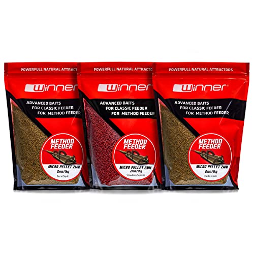 Tandem Baits 4-er Pack Method Feeder Pellet Flavor Mix, Brasse Schleie Karausche Karpfen Pellets, Pellets für Karpfen-Angeln ohne Mühe, Köder, Karpfenzubehör für Profis Hobby-Angler 2mm 1 kg von Tandem Baits