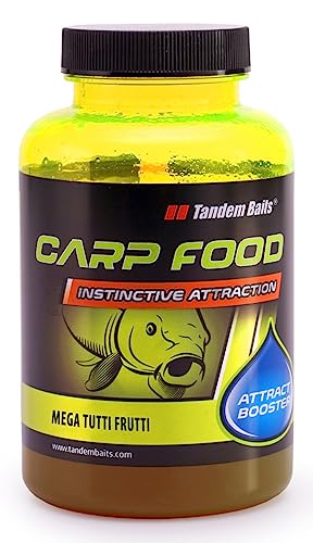 Tandem Baits Carp Food Attract Booster Mega Tutti Frutti | Karpfen Angeln ohne Mühe | Köder zum Große-Fische-Angeln | Karpfenzubehör für Profis & Hobby-Angler 300 ml von Tandem Baits