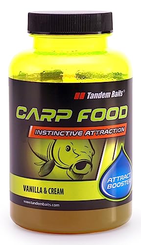 Tandem Baits Carp Food Attract Booster Vanille & Sahne | Karpfen Angeln ohne Mühe | Köder zum Große-Fische-Angeln | Karpfenzubehör für Profis & Hobby-Angler 300 ml von Tandem Baits